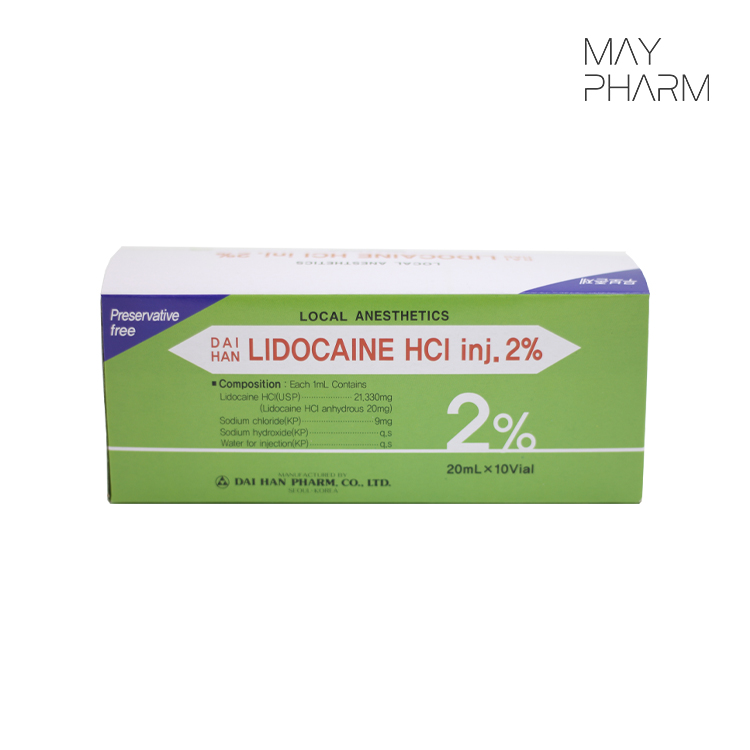 DAIHAN Lidocaine HCI Injections 2% - 20mL x 10Vial S.Korea